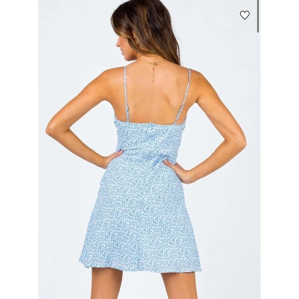 princess polly Elvia Mini Dress Blue Size 2 - Picture 2 of 5